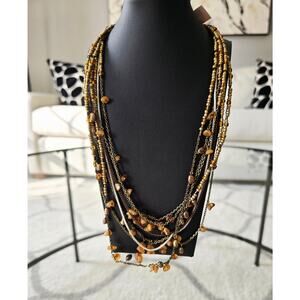 Peyote Bird Free Spirit Brown Beaded Multi Strand Necklace New
